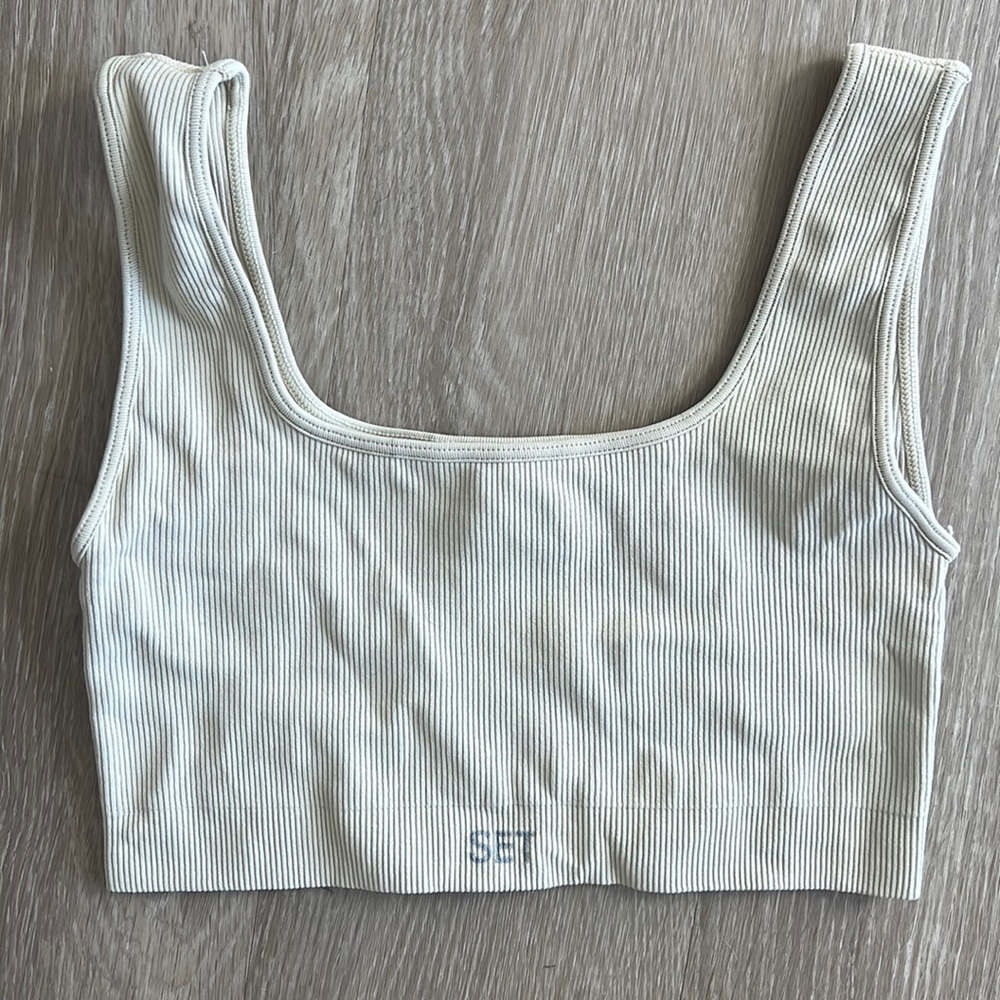 SET Active Oatmilk Sculptflex Box Cut Sports Bra